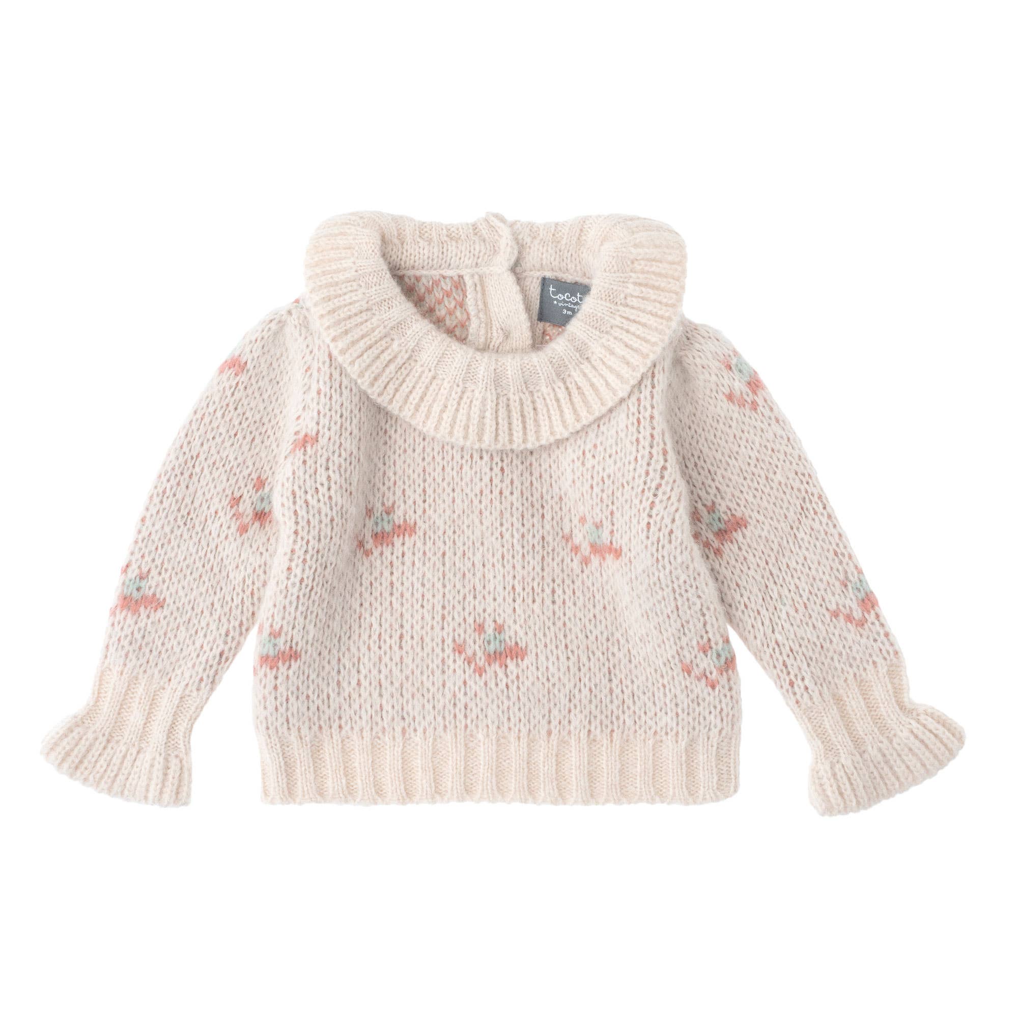 Pull à fleurs jacquard 2