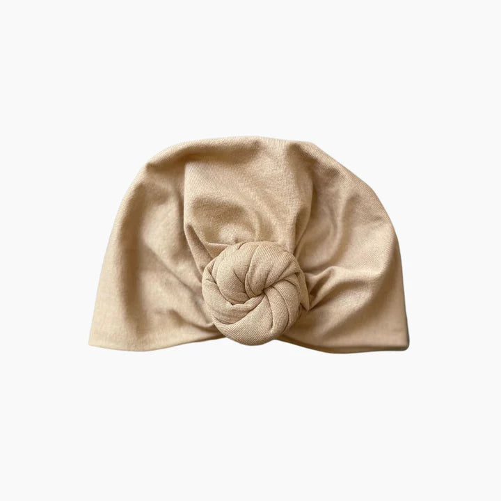 Turban noeud fleur en jersey uni — Beige / 0/3 mois