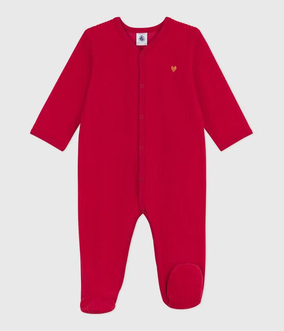 Pyjama bébé en velours — 1 mois