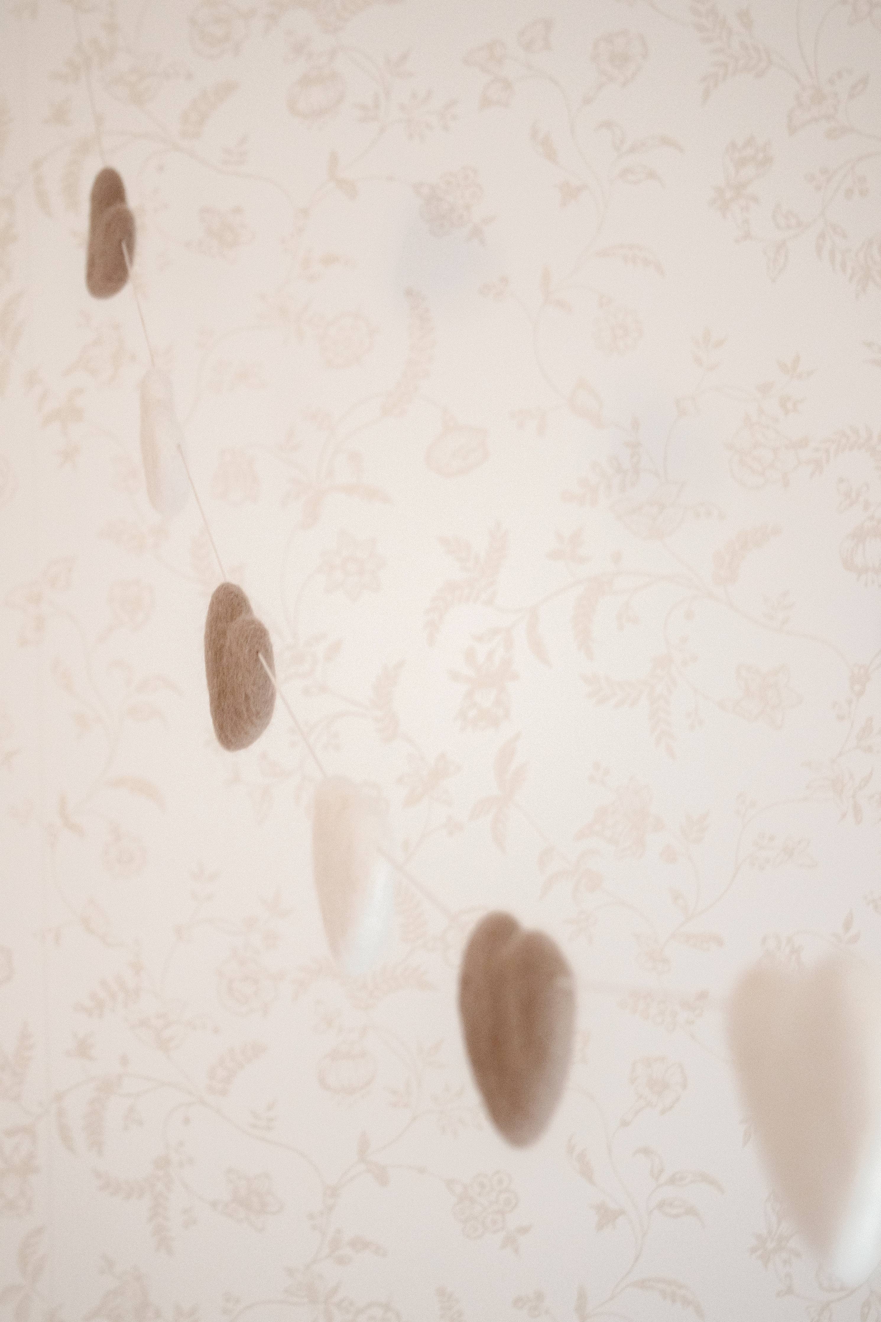 Guirlande Coeurs en laine feutrée 6
