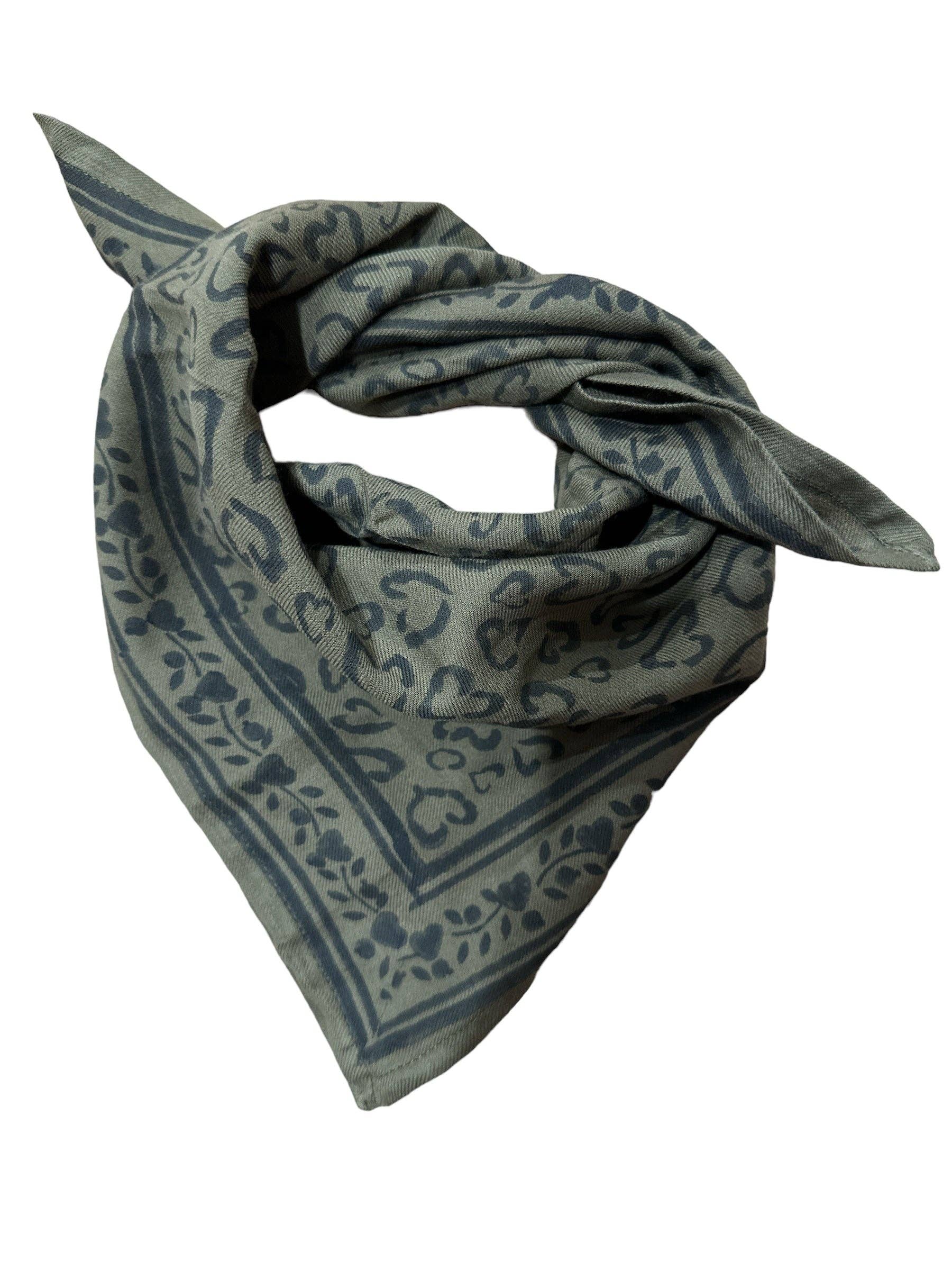 Petit foulard Leo Kaki 50 cm