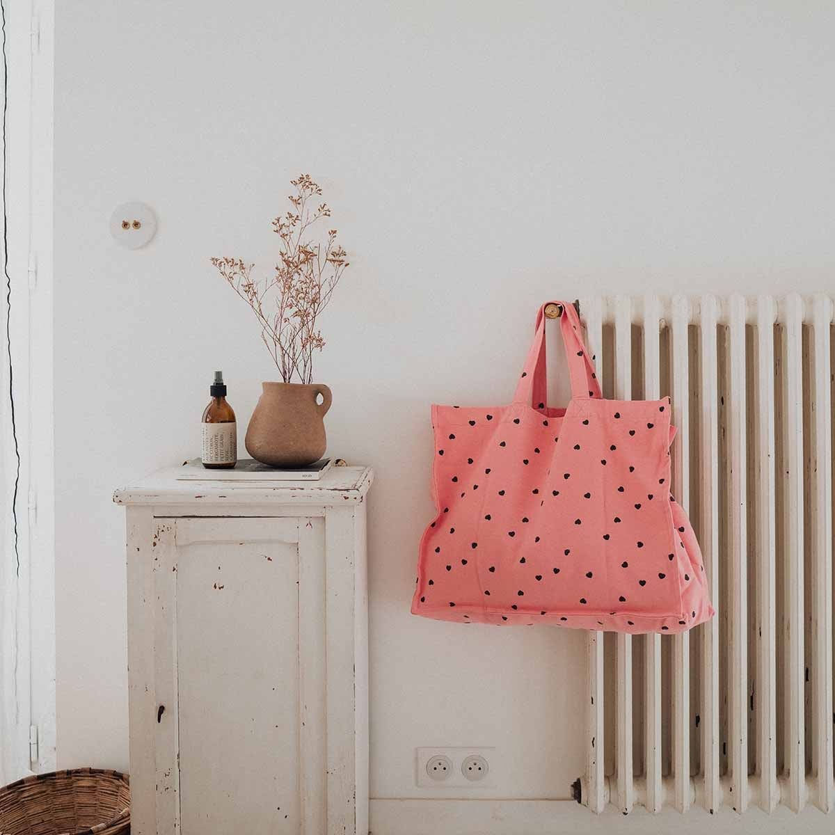 Sac cabas coeurs noirs 6