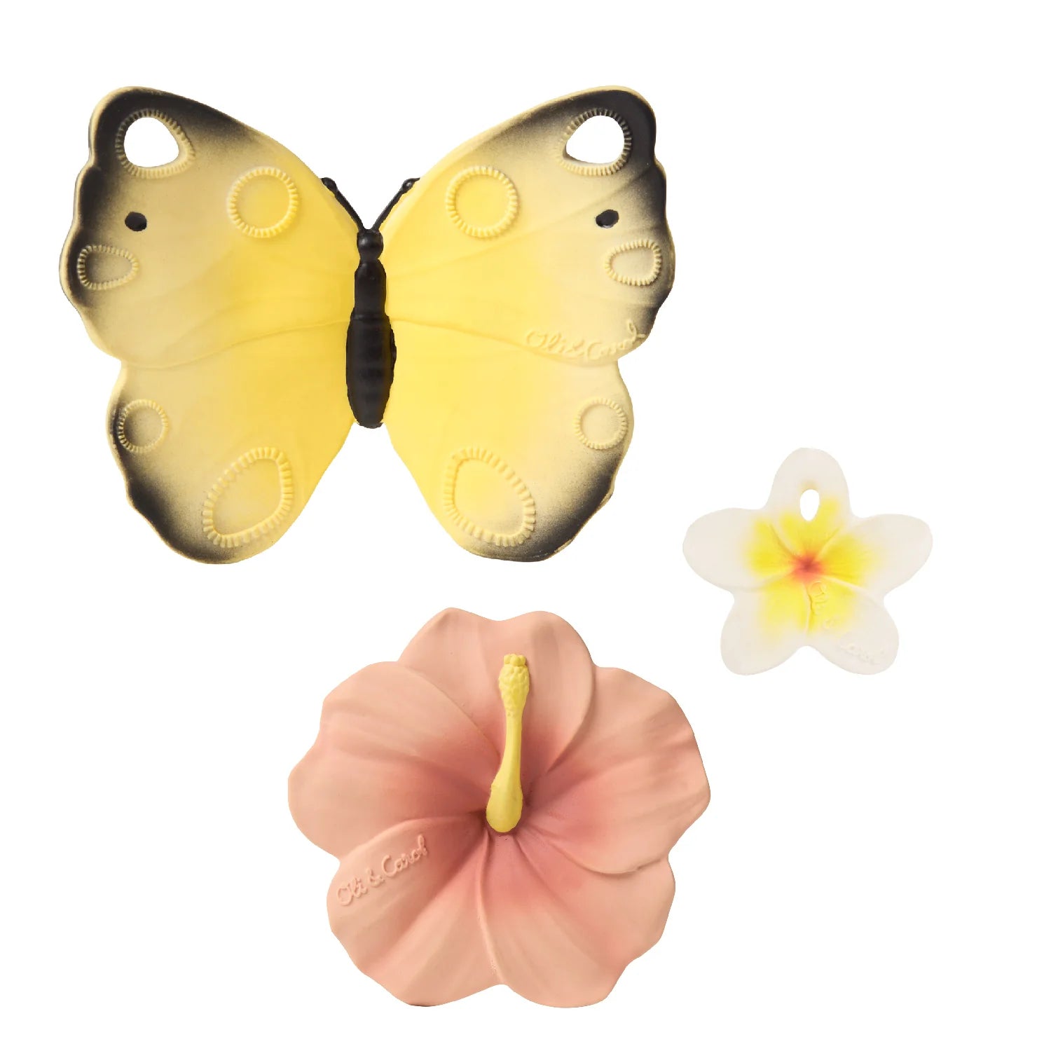 Butterfly coffret cadeau naissance 1 mini anneau + 2 anneaux dentition 5