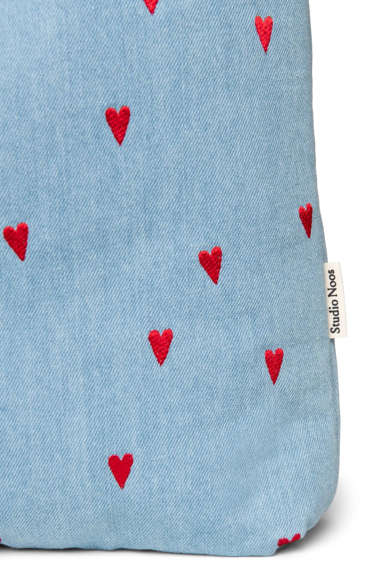 Sac à langer Denim coeurs rouges brodés ❤️ 4
