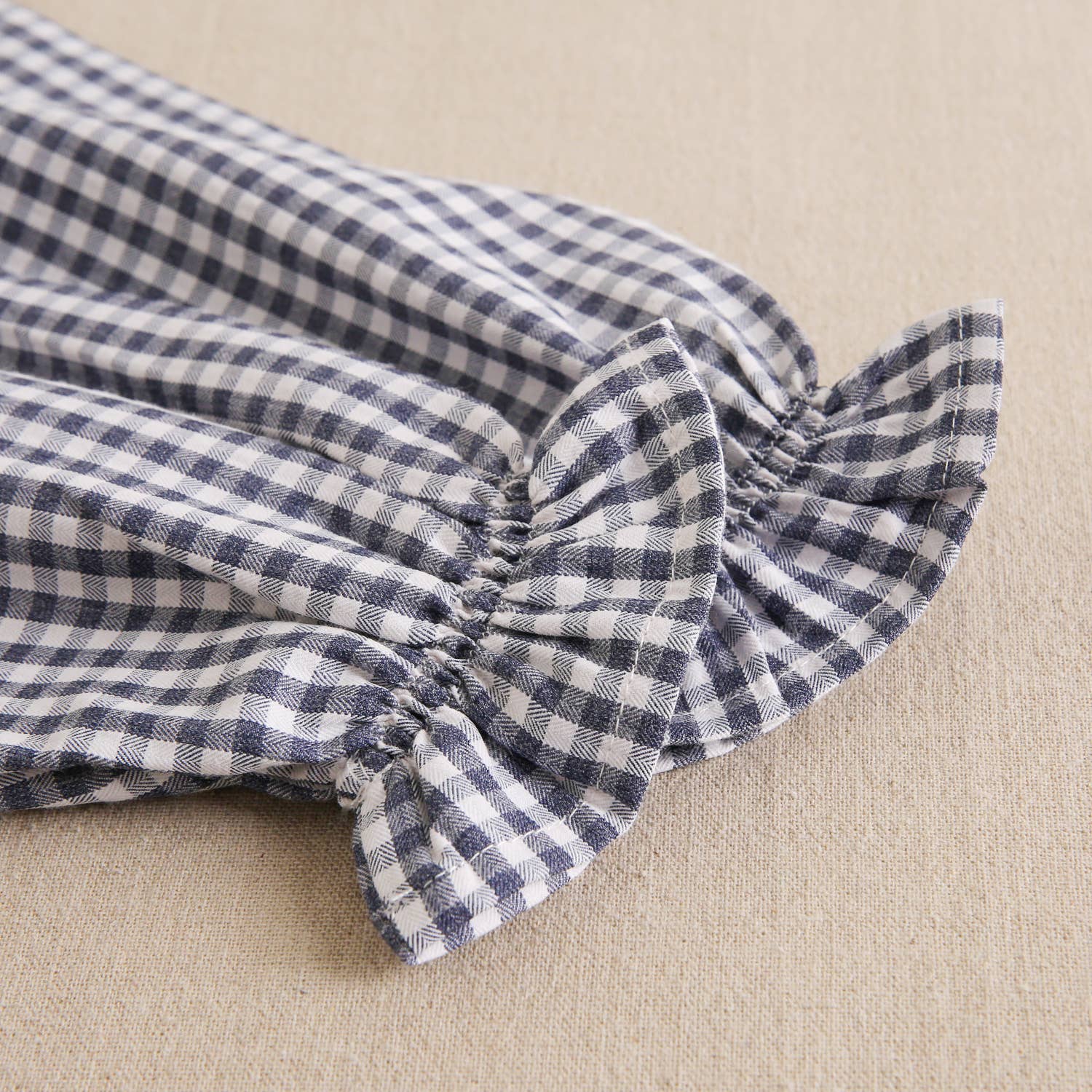 Blouse à manches longues à carreaux bleu et blanc Vichy pour fille 5