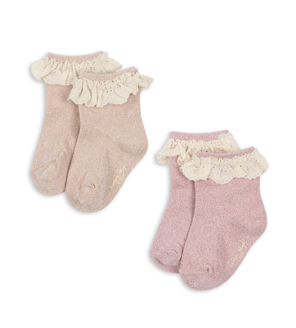 Chaussettes à paillettes et volants x2 — 17-18