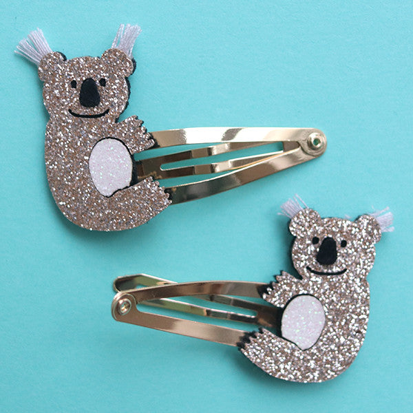 Barrettes cheveux - arc-en-ciel et koala 5