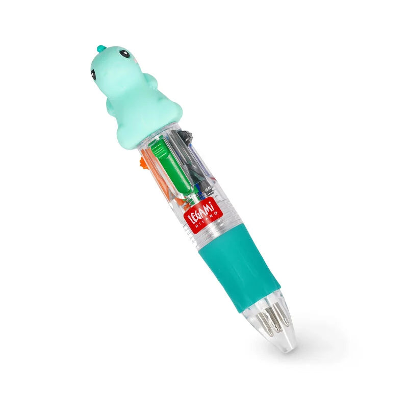 Mini stylo à bille 4 couleurs Dino