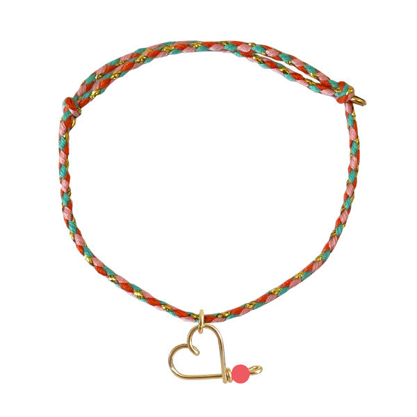 Bracelet mon coeur tressé — Blush