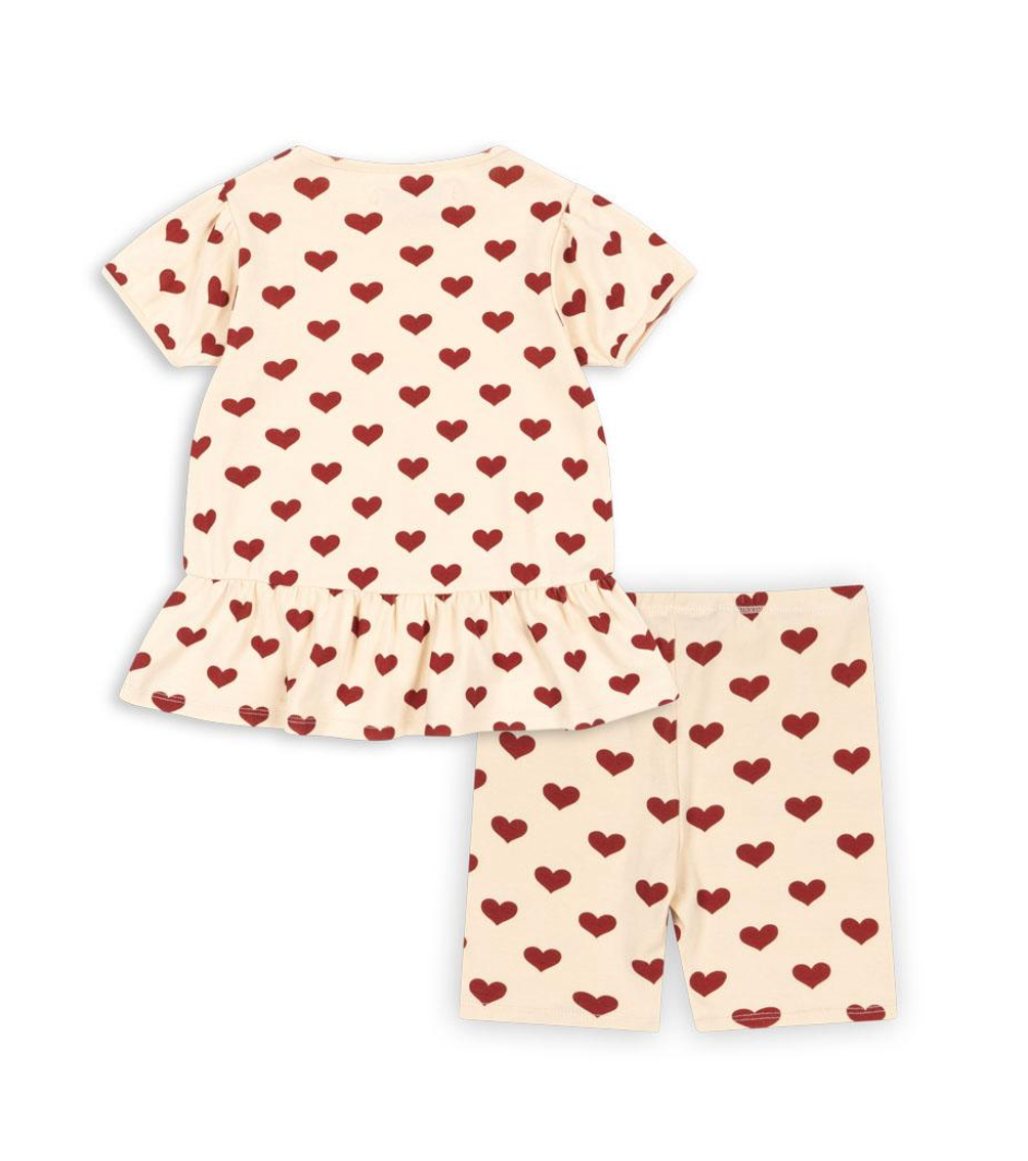 Ensemble coeurs rouge — 7/8 ans