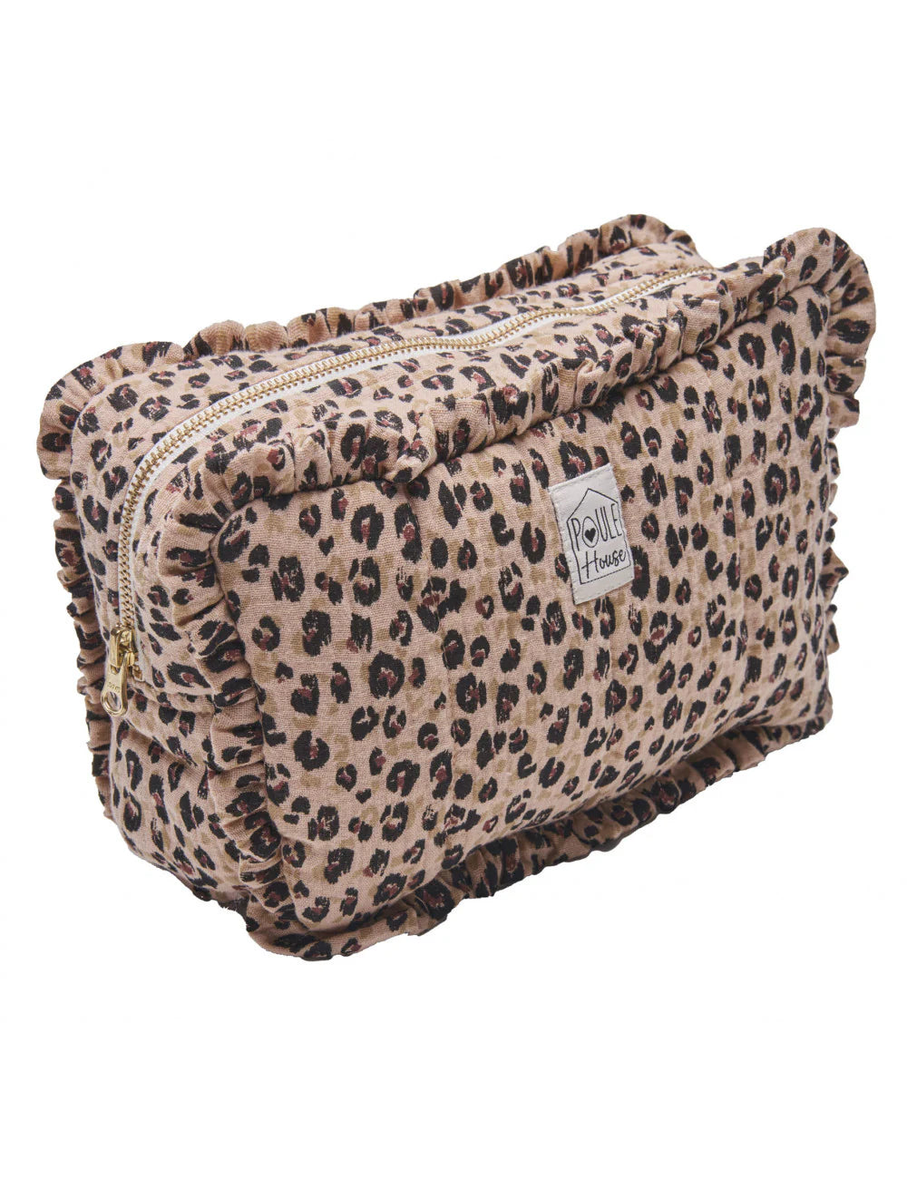 Marylou : Grande trousse de toilette à froufrou - Léopard 2