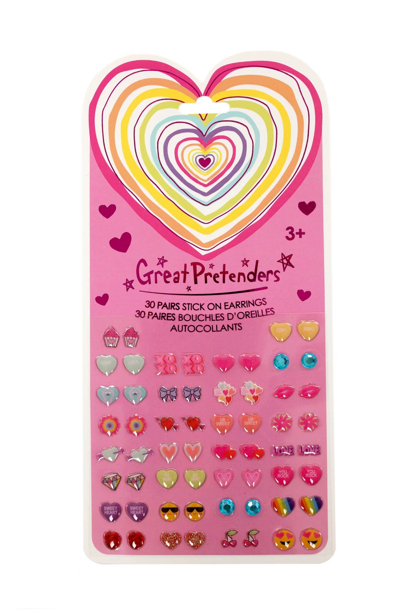 Set de Boucles d’oreilles autocollantes Coeurs 💕 30 paires