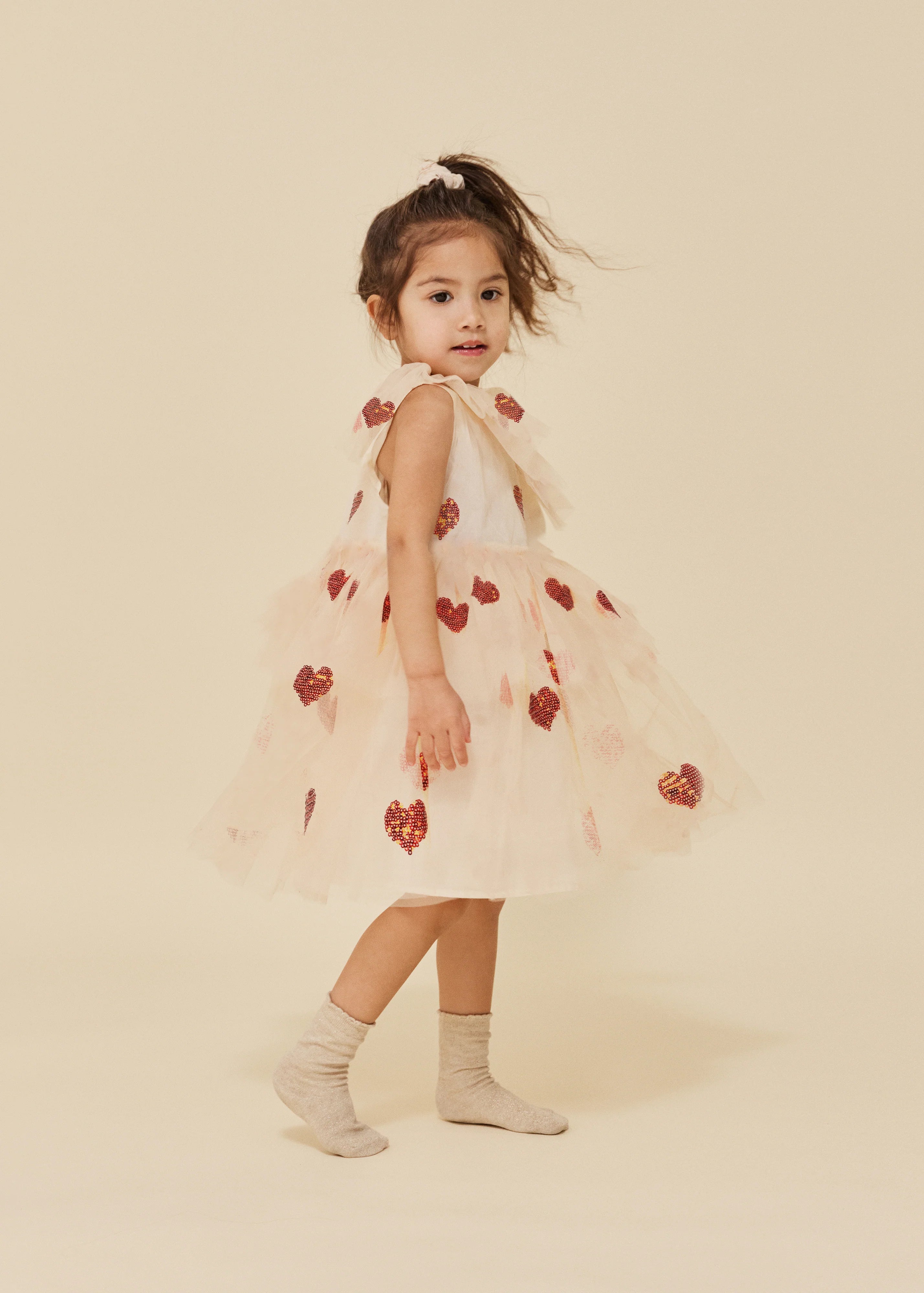Yvonne robe fée - coeur sequins rouge 7
