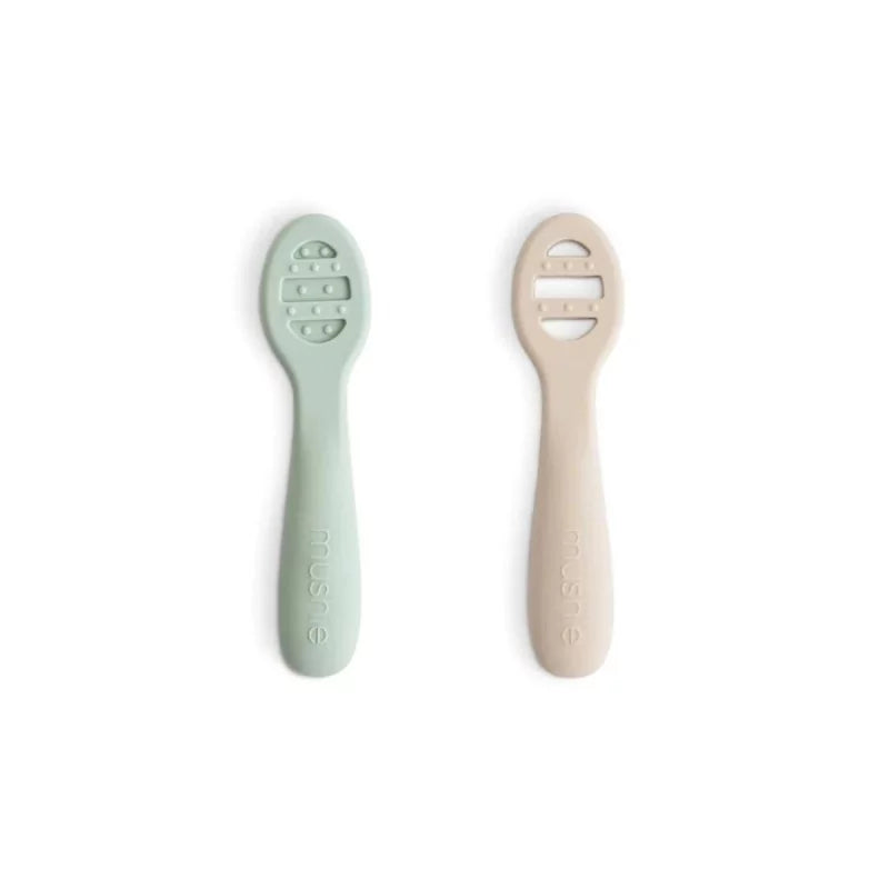 Cuillères d'apprentissage x2 — Sauge / beige
