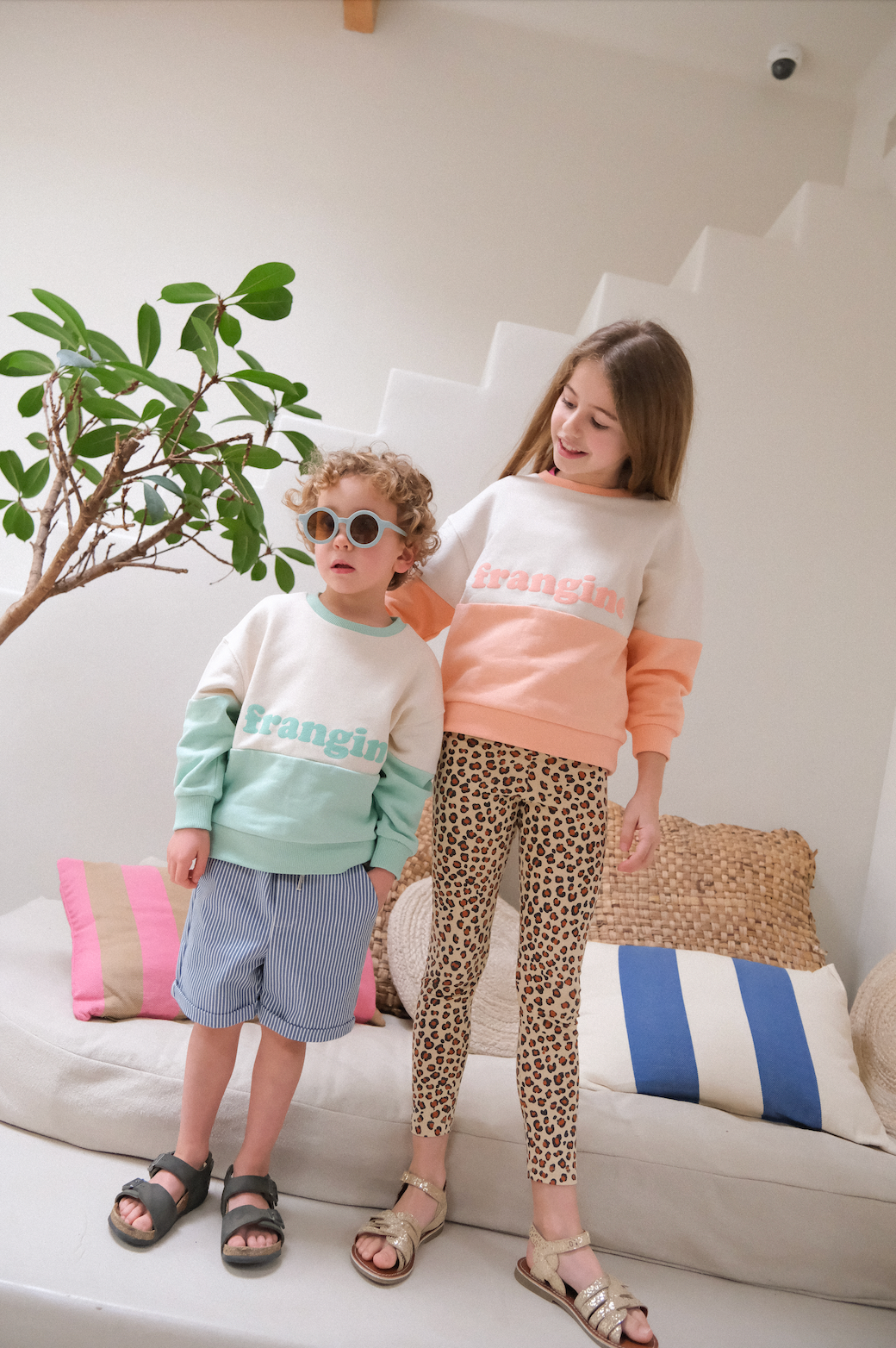 Sweat Edith Peche Frangine — colorbloc pêche / 3A