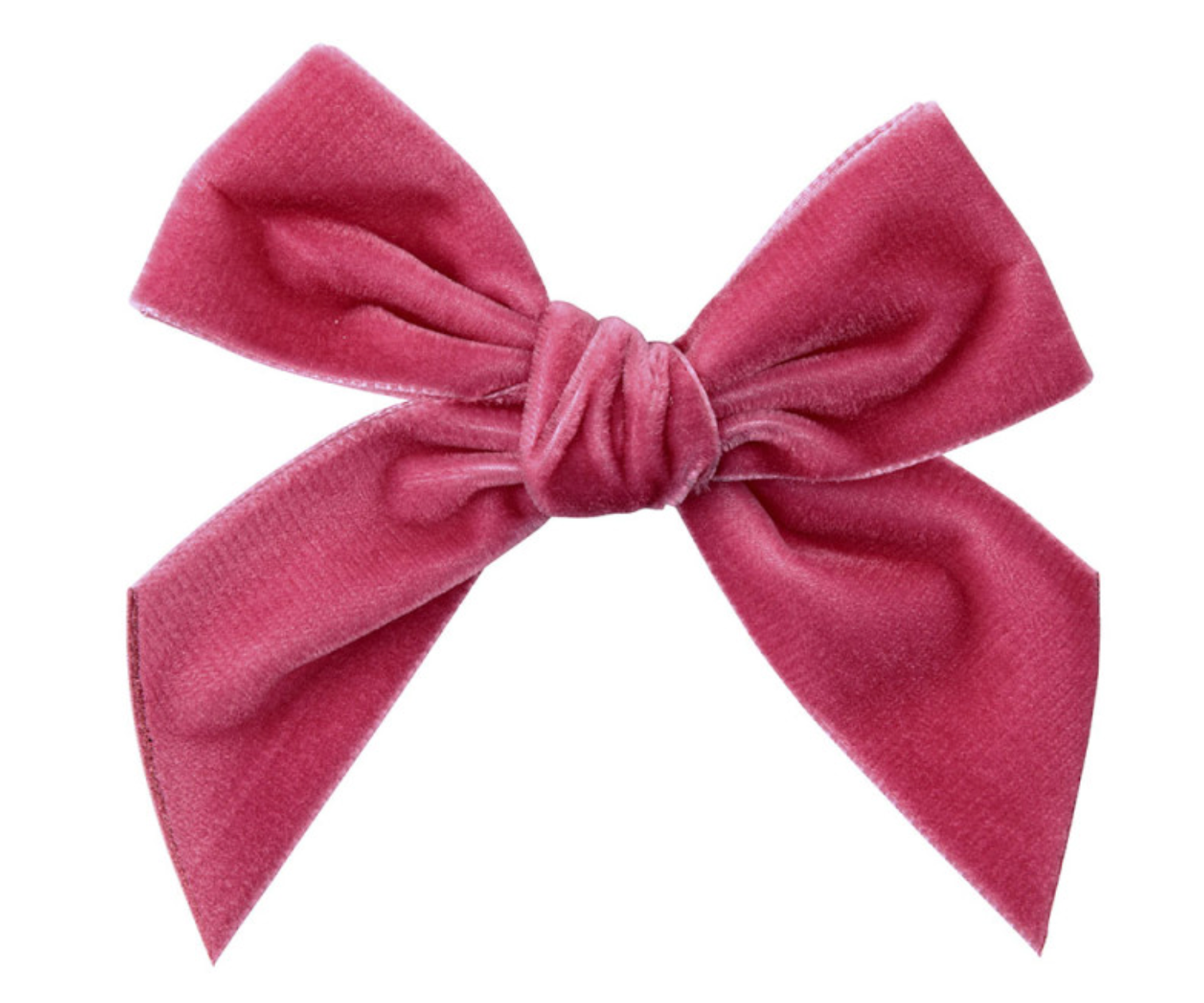 Pince à cheveux avec noeud en velours — Rose fuchsia