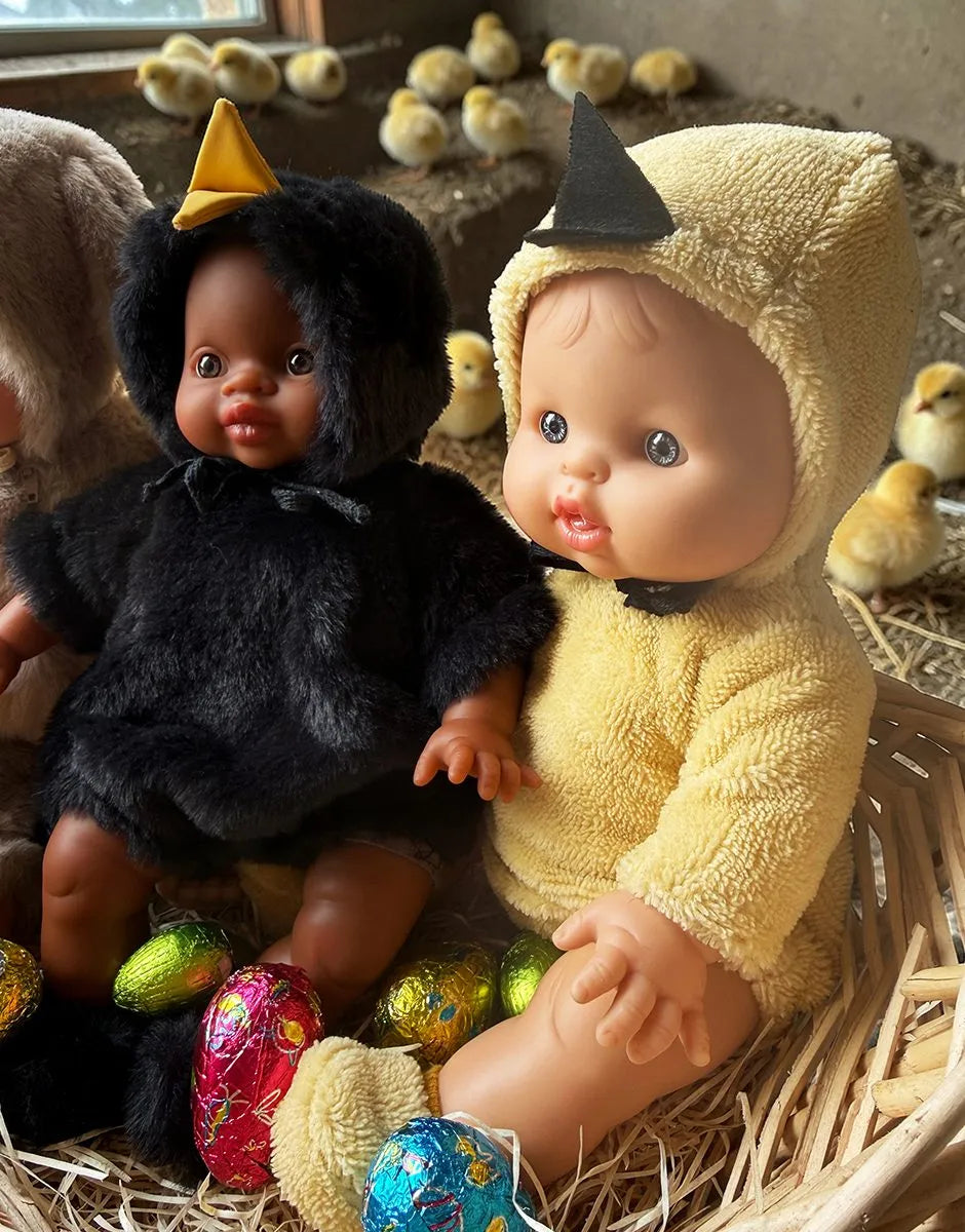 Les P'tits Déguiz' Babies – Ensemble Piou-piou en  fausse fourrure noire et ses chaussons 4