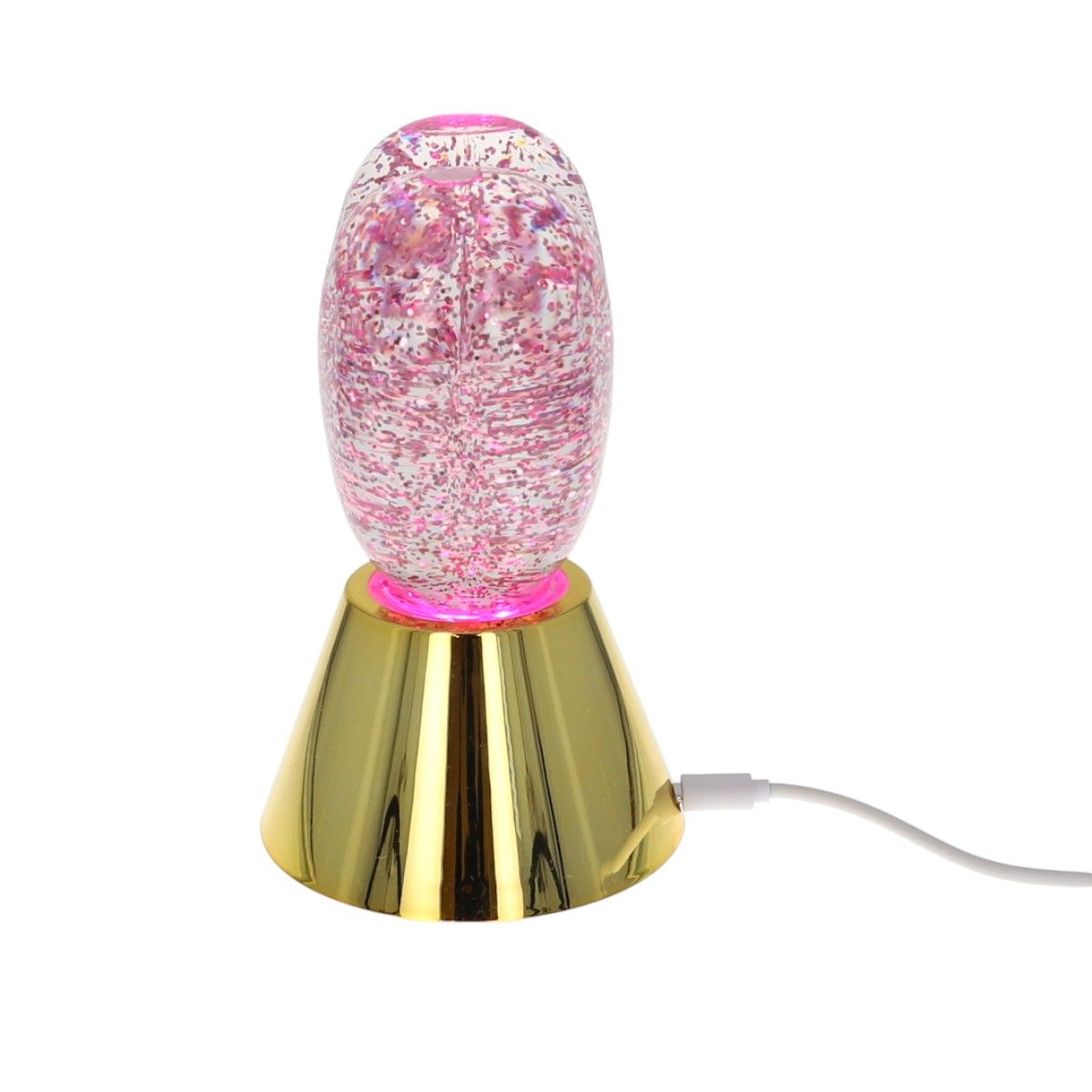 Lampe coeur rose à paillettes 4