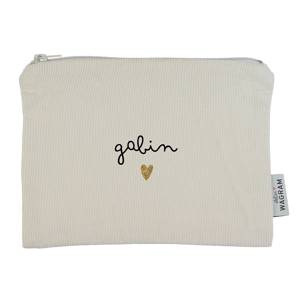 Pochette velours beige — A personnaliser