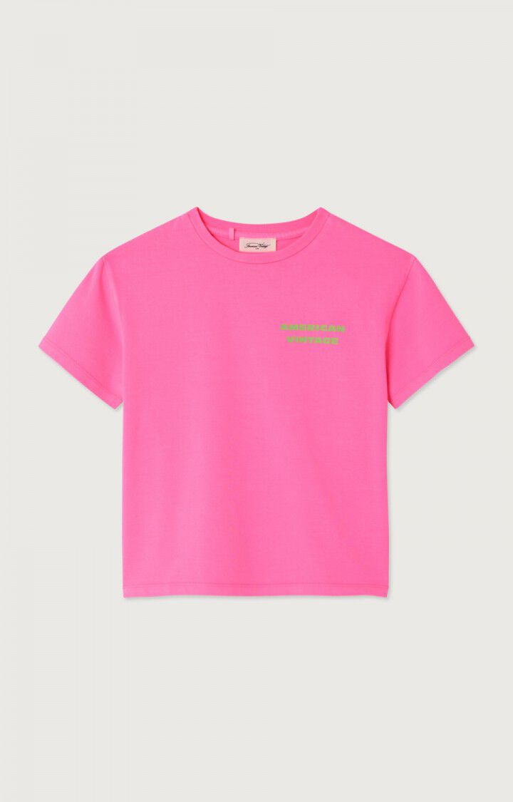American Vintage : Tee-shirt Fizvalley Rose Fluo — 3