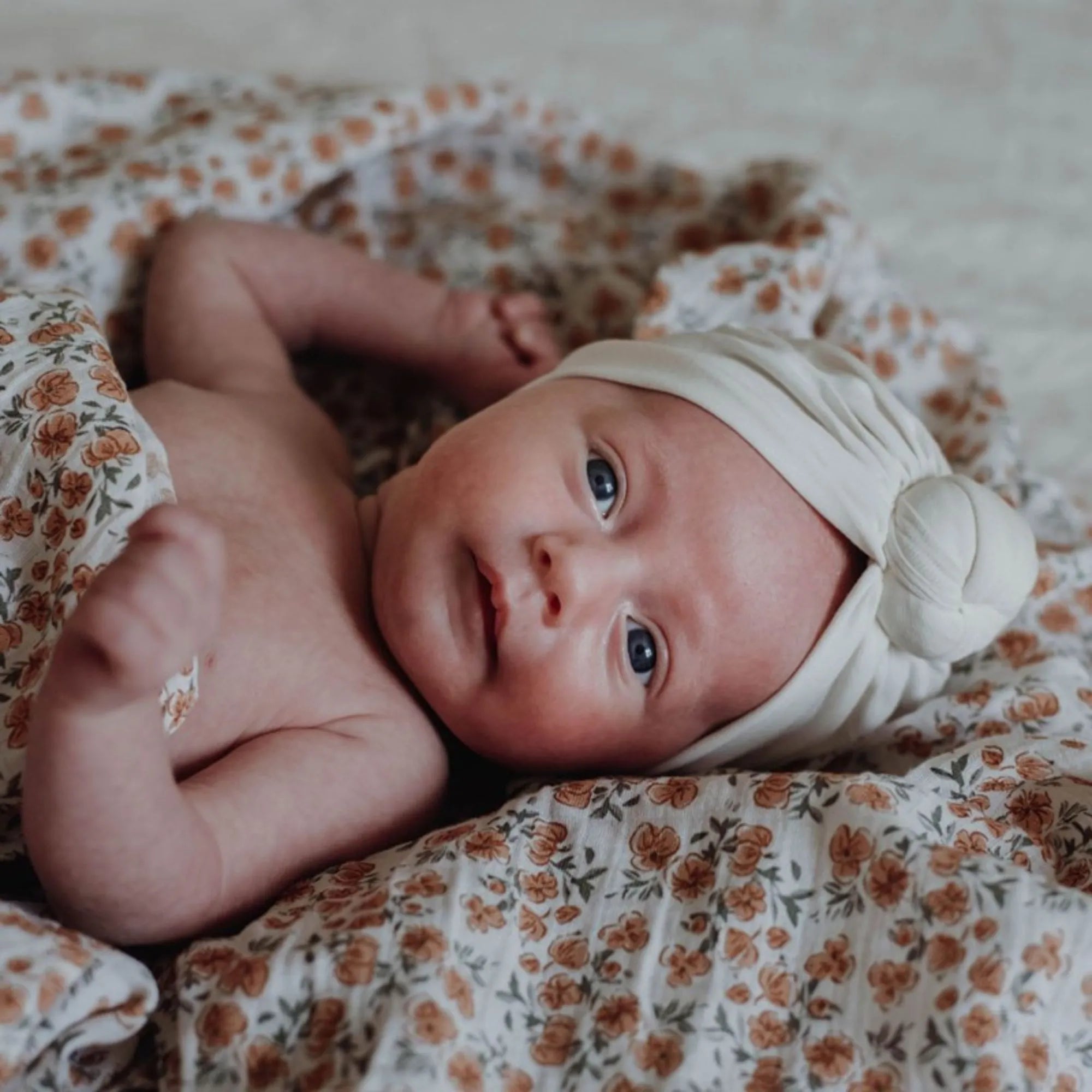 Bonnet turban - Cream — 0-3-mois