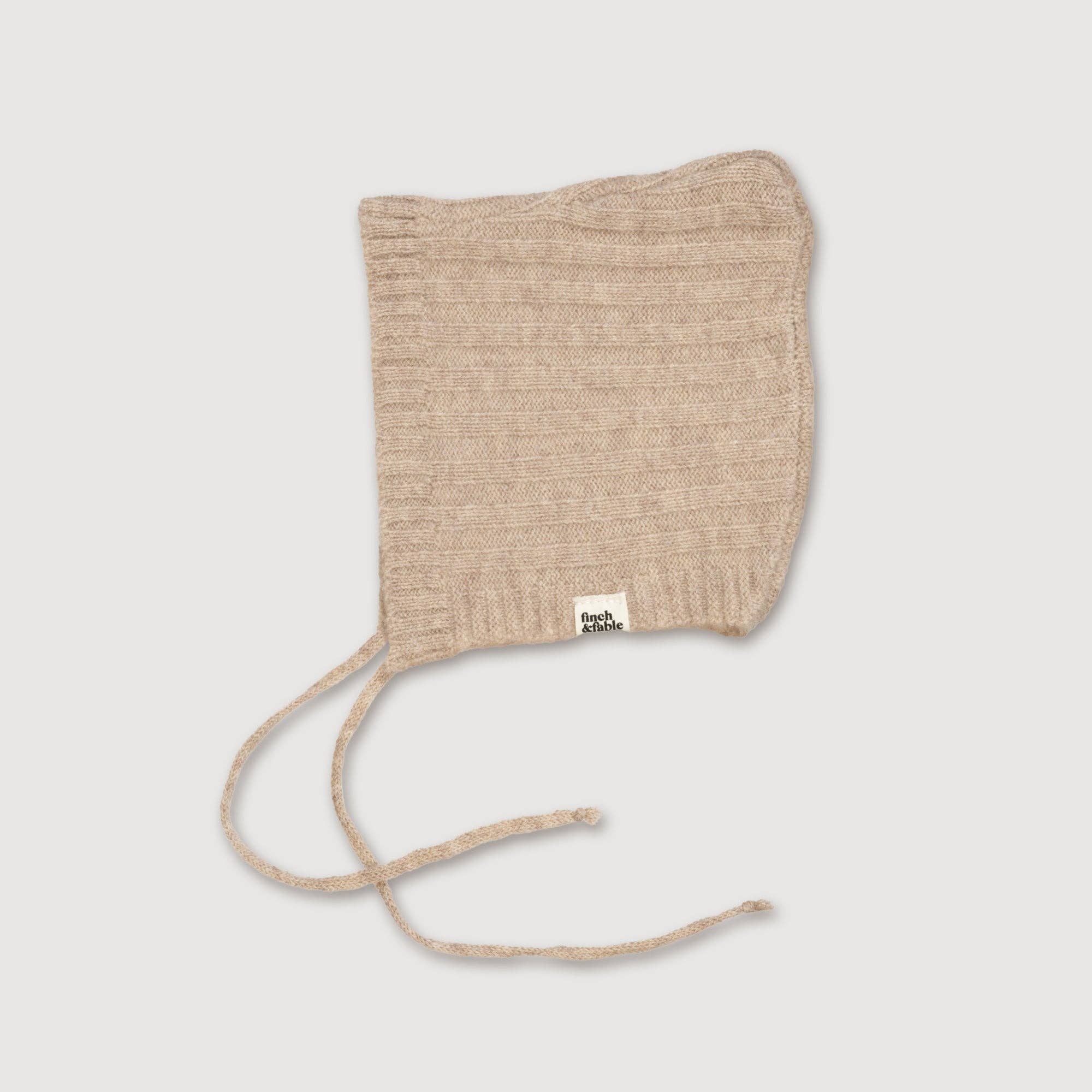 Bonnet tricoté en laine - Avoine — 0-6 mois