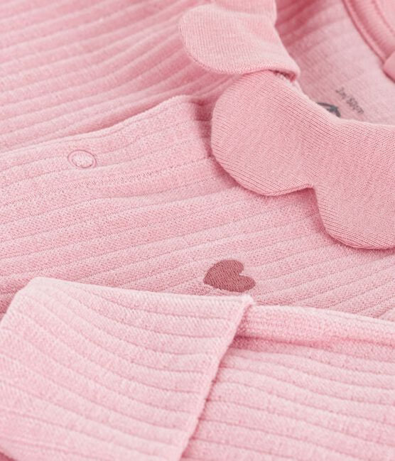 Pyjama bébé en velours à col uni 2