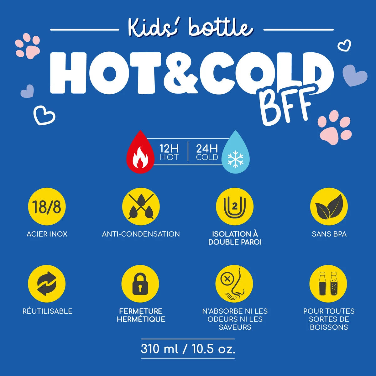 Gourde isotherme Kitty 310ml avec poignée amovible 3