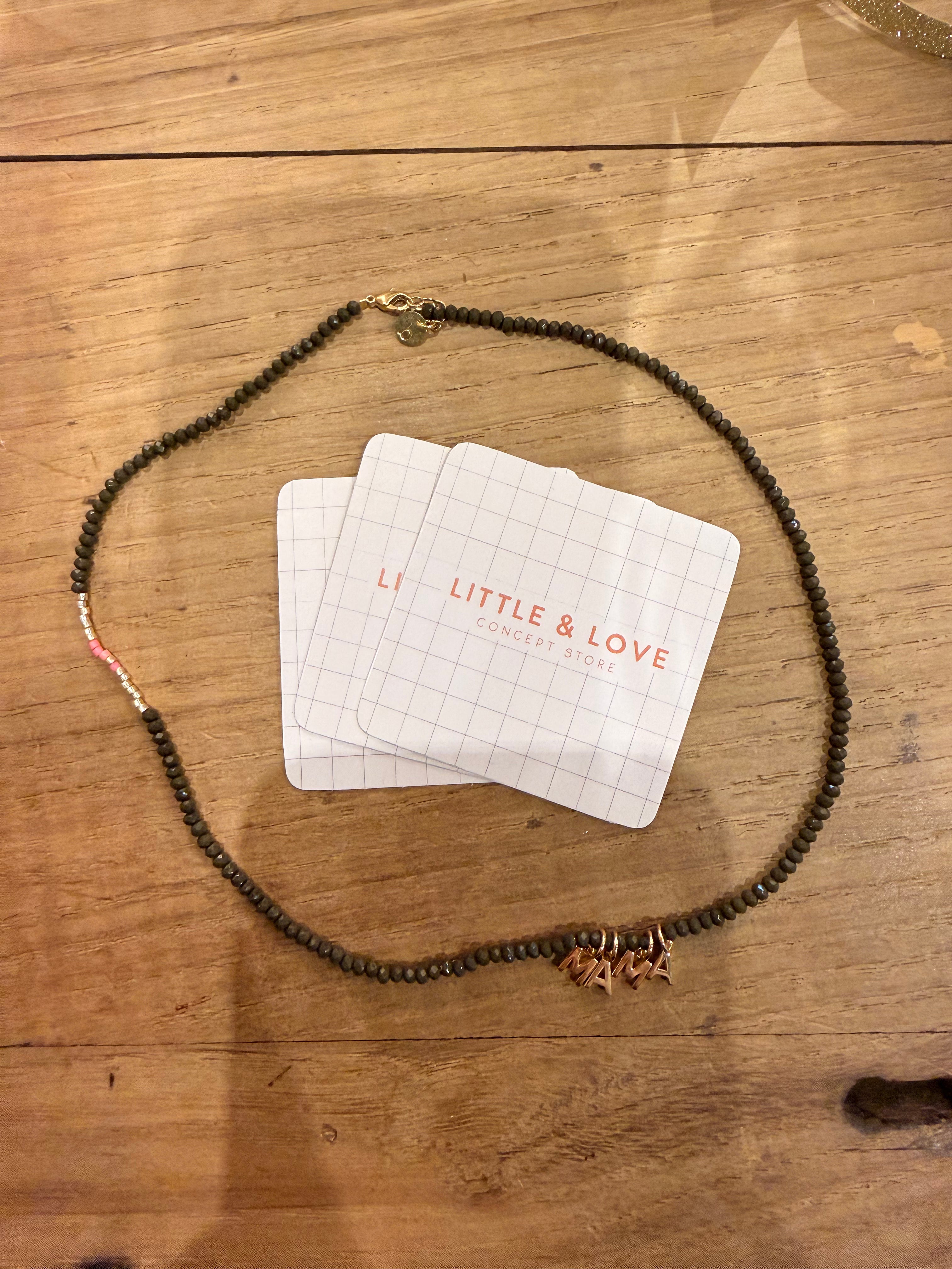 Collier Odette Kaki MAMA doré 3