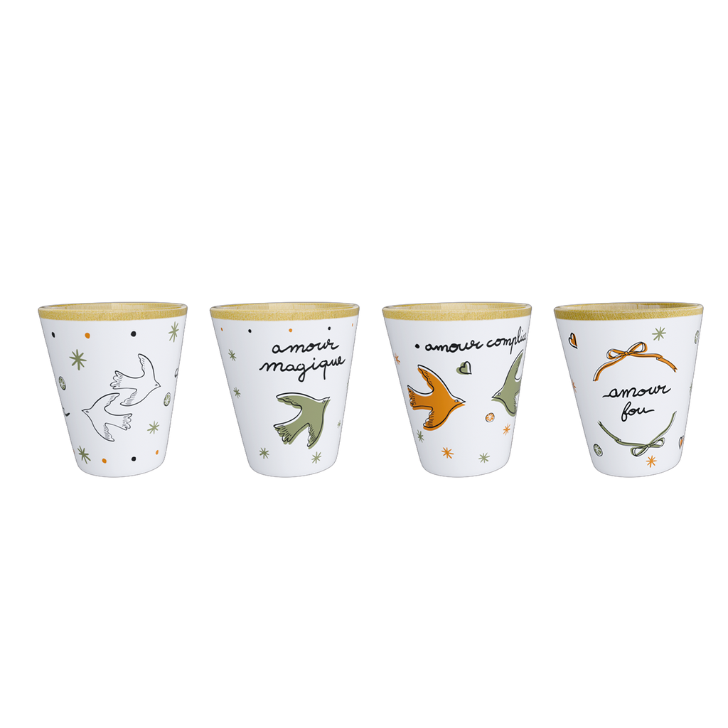 Tasse amour oiseaux doré 2