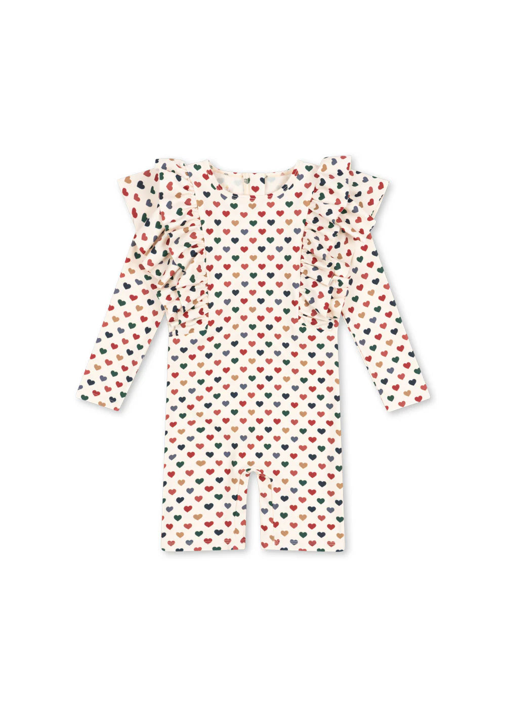 Combinaison de bain manches longues à volants Manuca coeurs ❤️🤎💙 — 6-mois-1