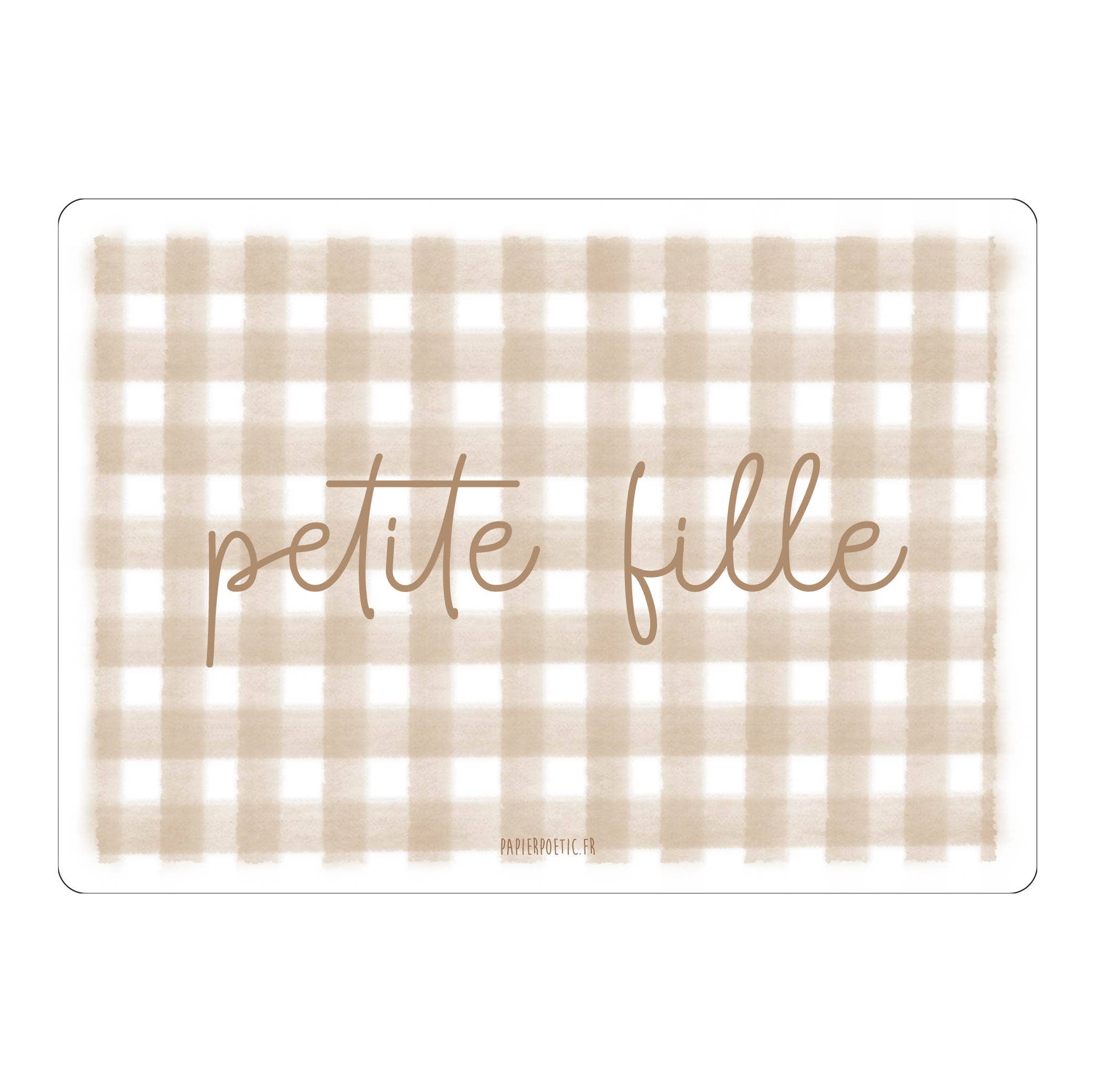 Carte " Petite fille " vichy