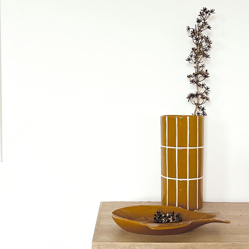 Vase carrelage ocre 2