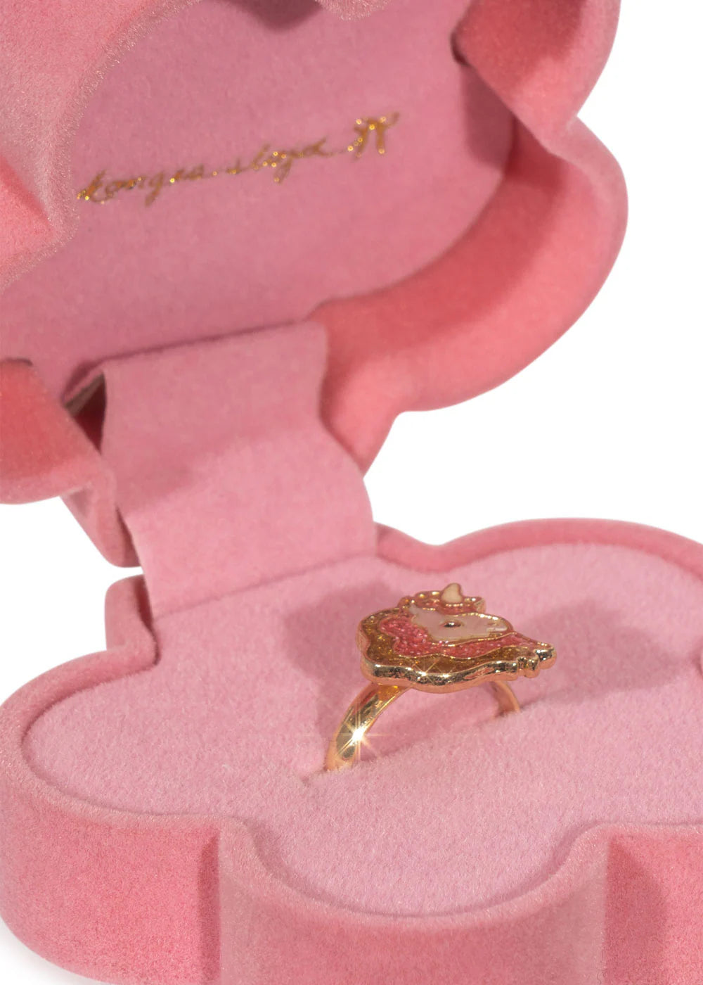 Petite écrin fleur avec bague licorne Konges Slojd 4