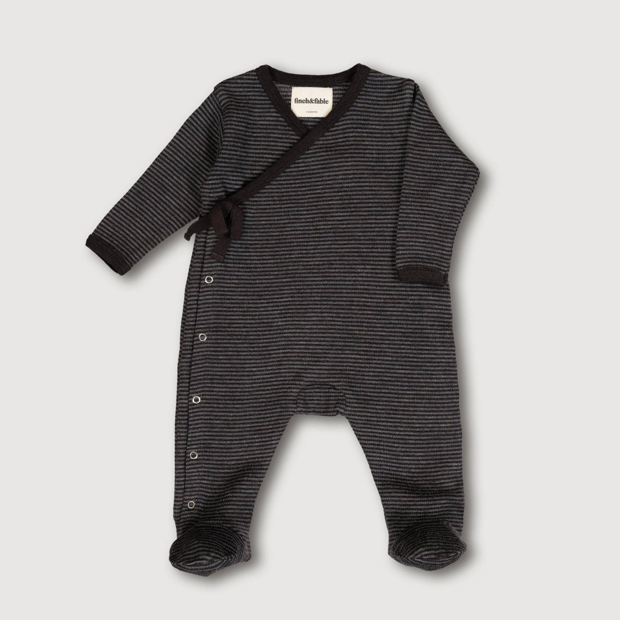 Combinaison/pyjama côtelé - Storm Stripe — 3-6 mois