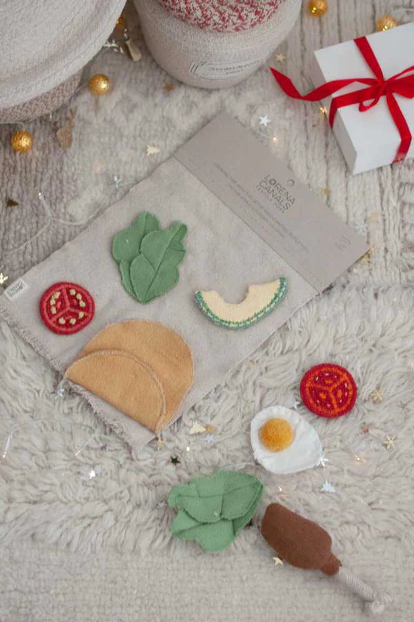 Set de cuisine avec aliments en tissu 5
