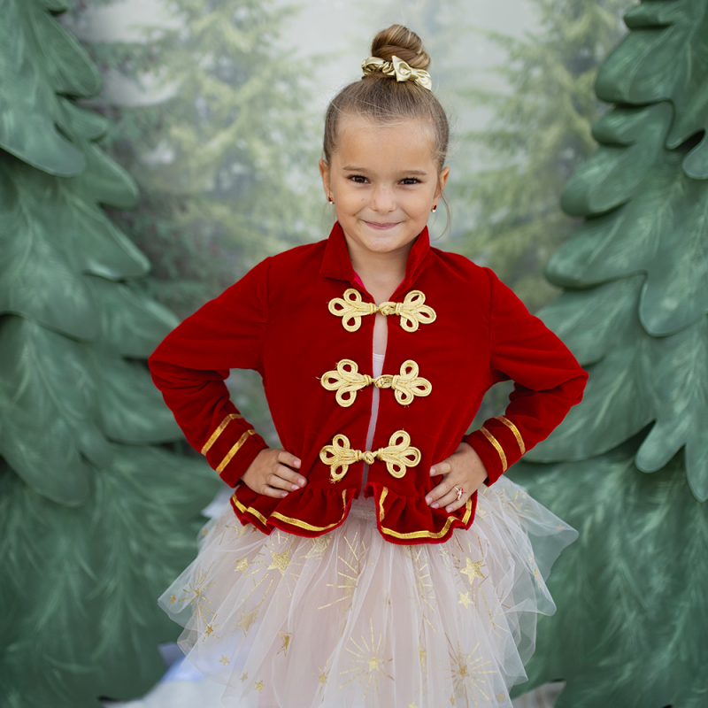 Veste casse noisette en velours rouge 4