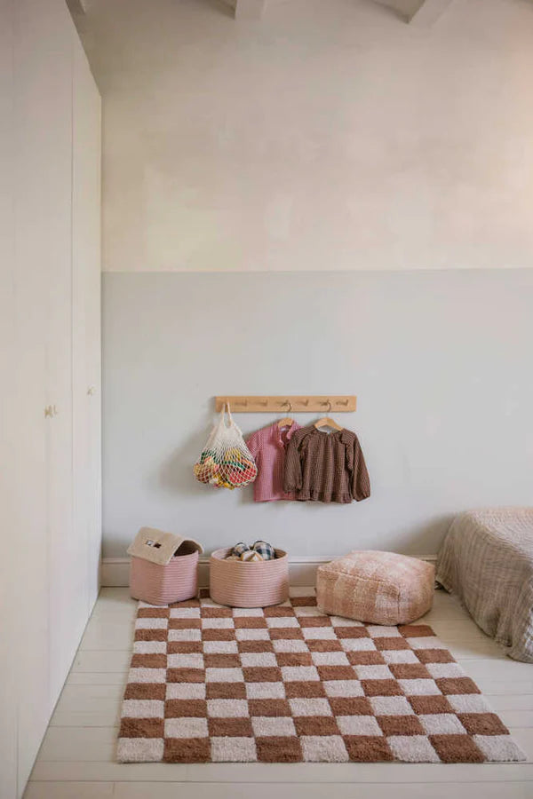 Pouf vichy rose 7