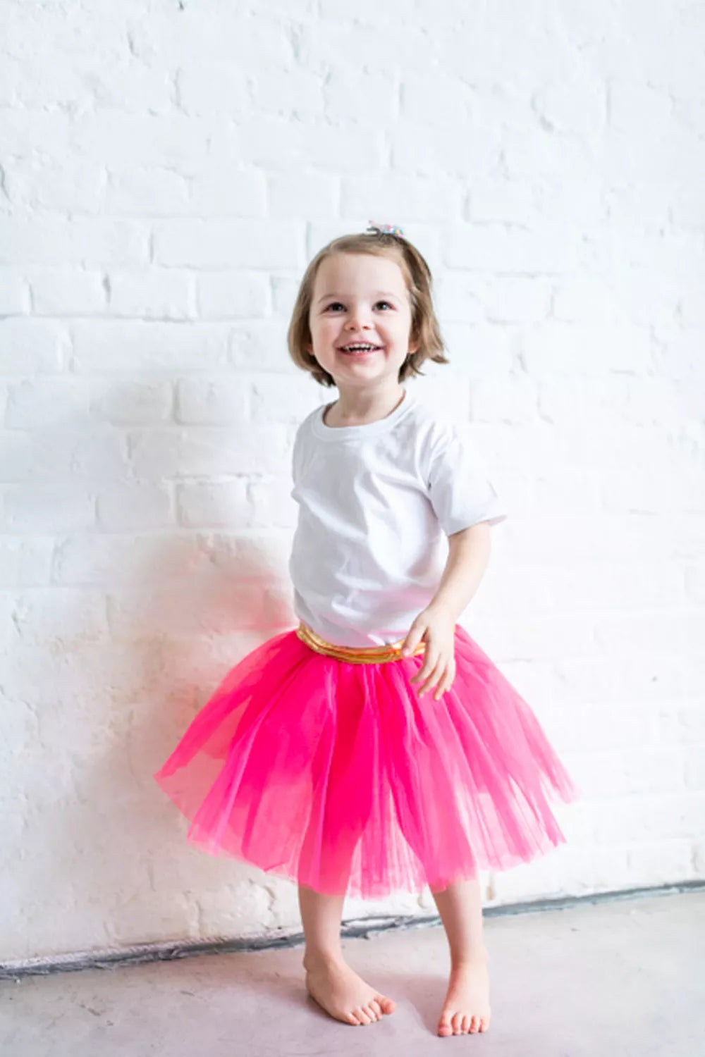 Tutu jupe en tulle rose fluo 1-3 ans