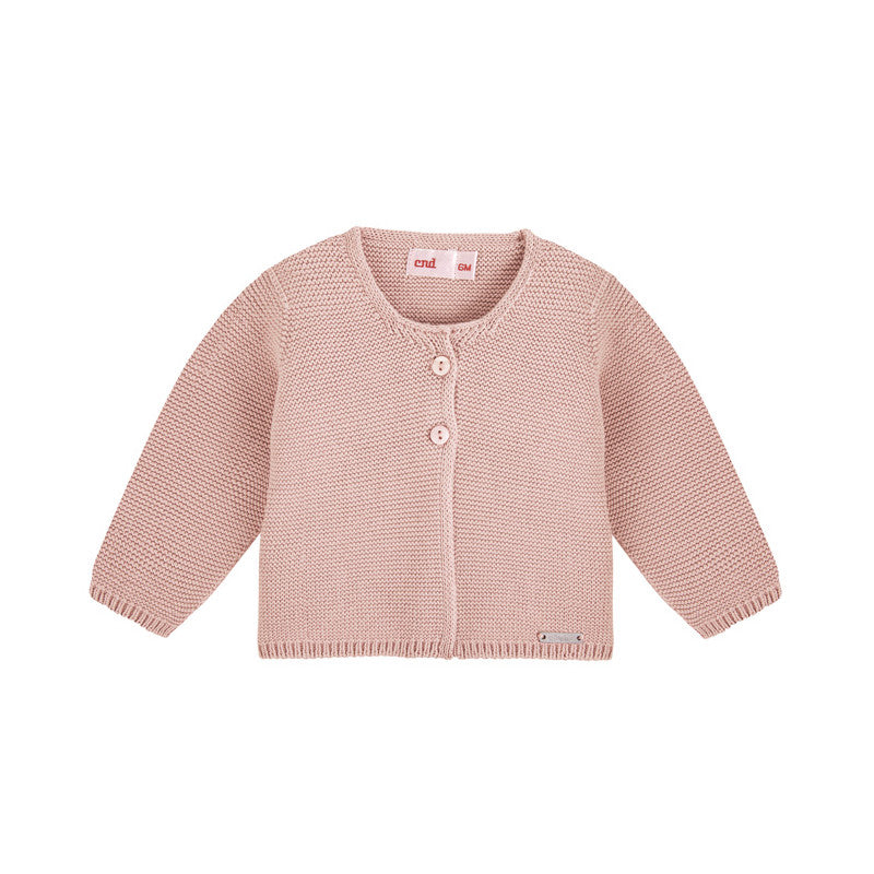 Gilet point mousse rose — 6-ans-1
