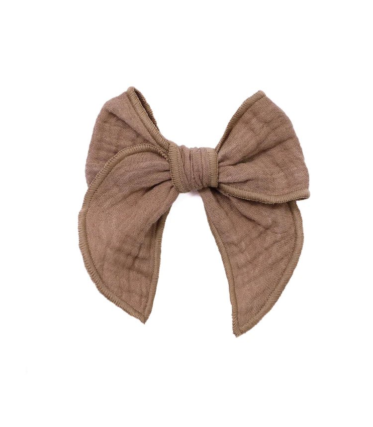 Grosse barrette noeud — Chocolat