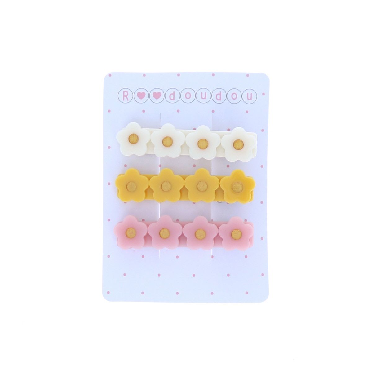Lot de 3 barrettes 4 fleurs 2