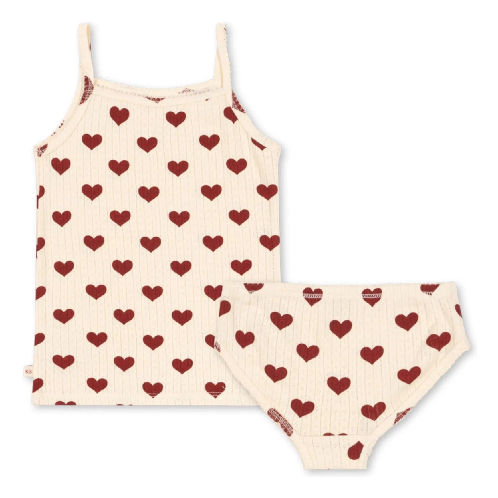 Ensemble Brassière et Culotte Coeurs Rouge 2