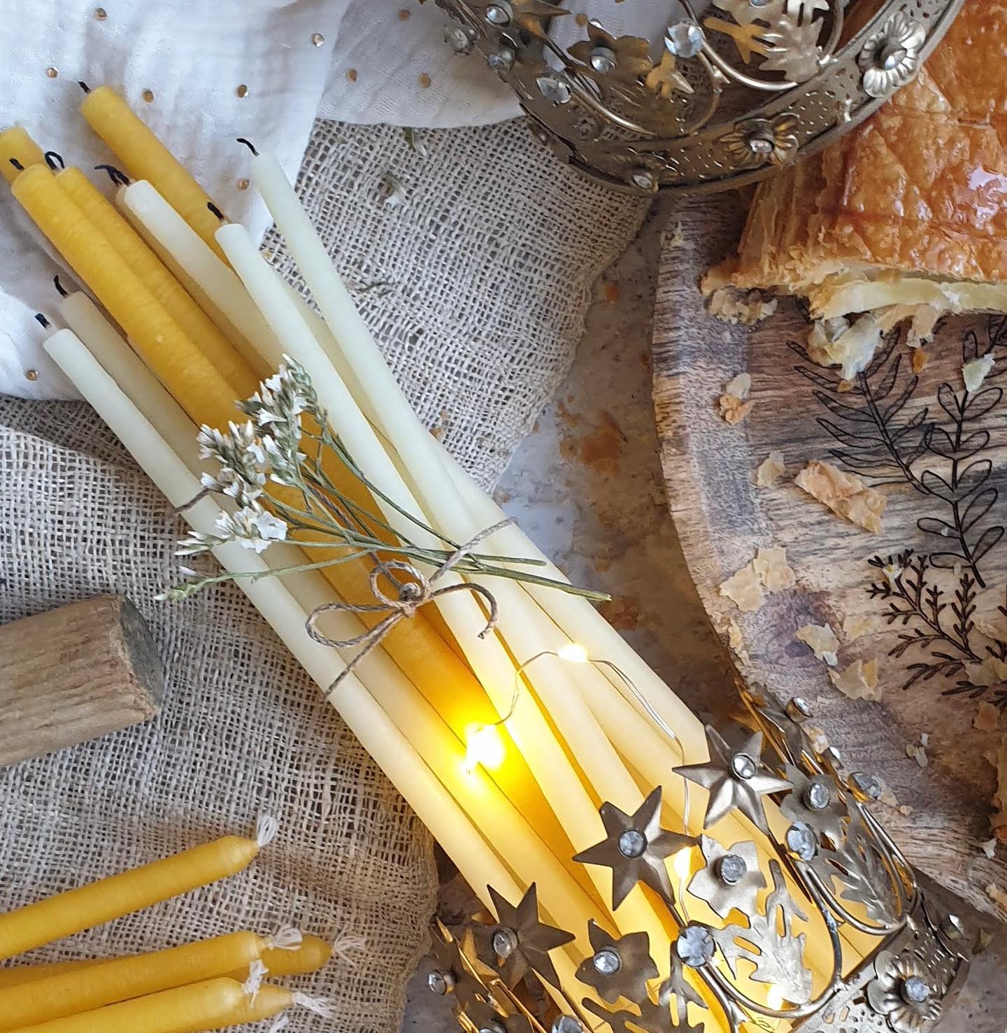 Bougies fleuriste Ciergerie des Prémontrés — Blanc