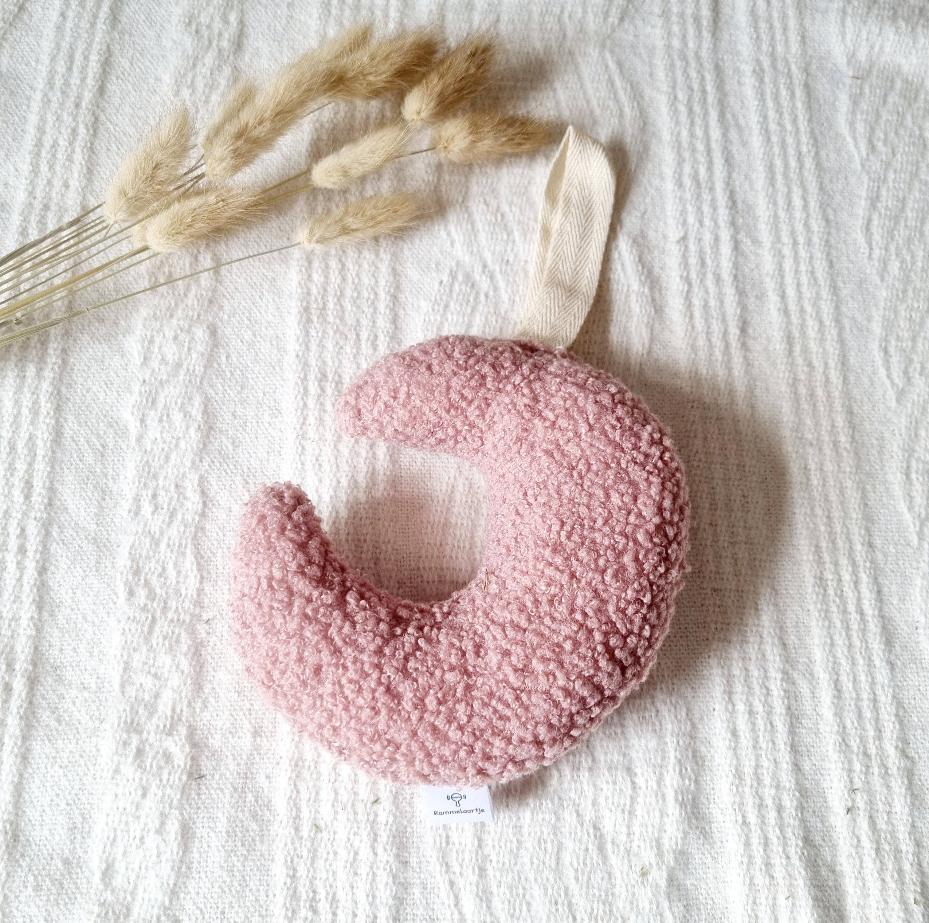 Lune avec pince à tétine - Rose poudré 2