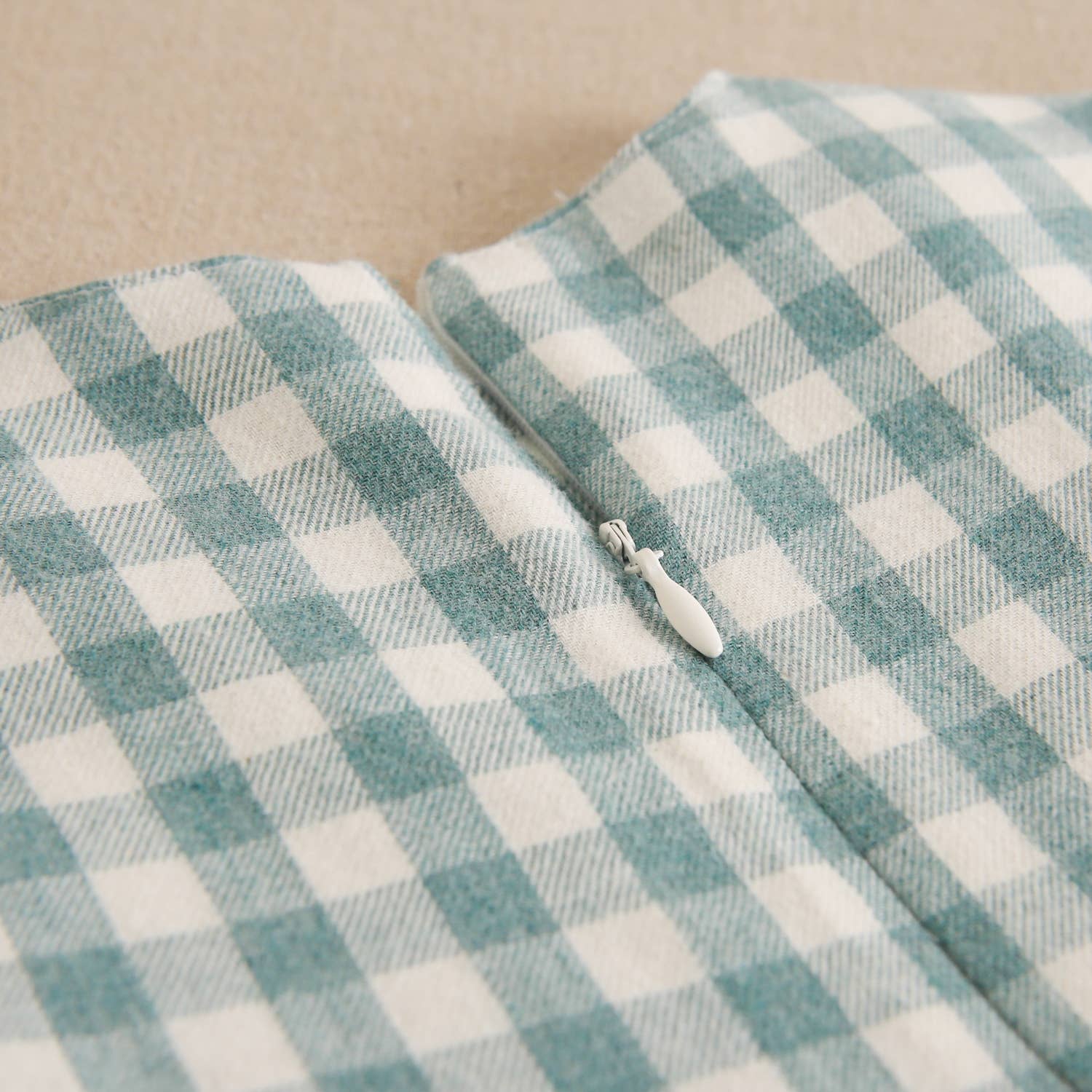Robe en flanelle à carreaux vichy vert d'eau avec nœud 7