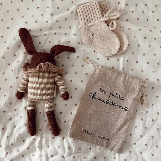 Chaussons bébé en mérinos — Ecru
