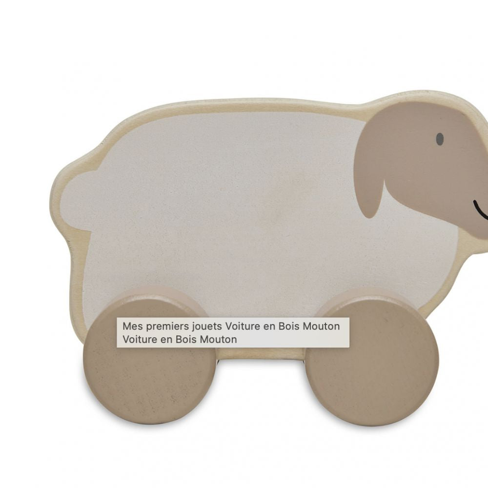Jouets cheval en bois à roulettes — Mouton