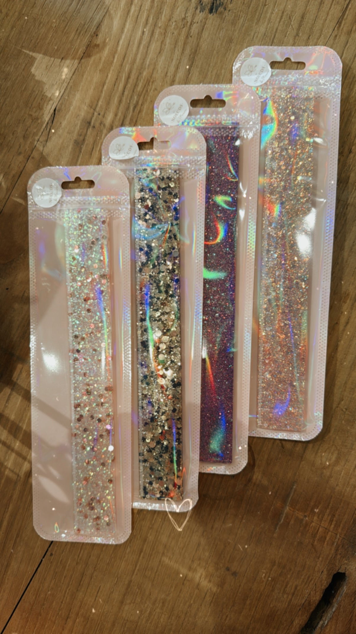 Règles à paillettes en résine — dore