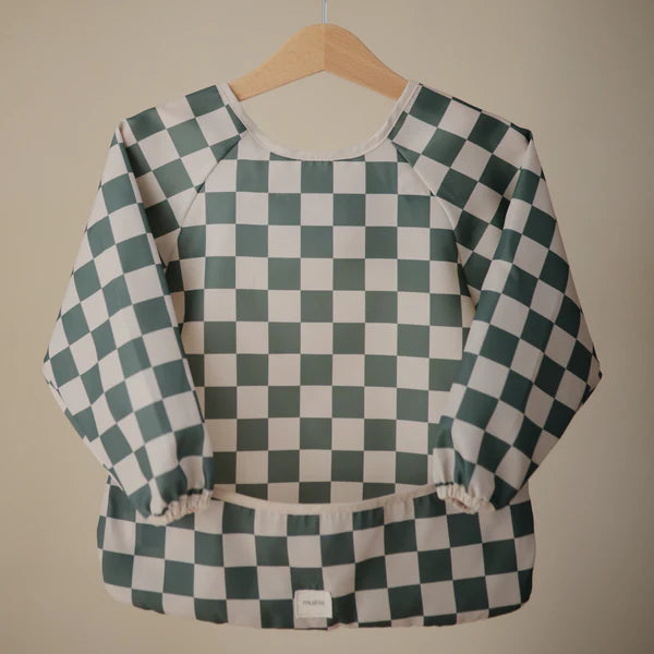 bavoir tablier à damier vert 3